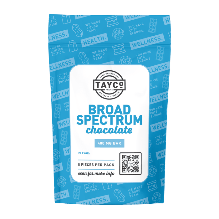 Tayco Farms Broad Spectrum chocolate eight piece pouch