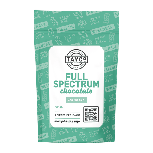 Tayco Farms Full Spectrum CBD chocolate eight piece pouch