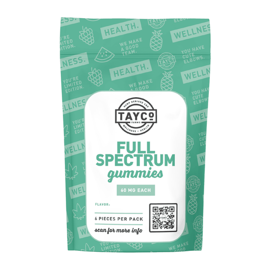 Tayco Farms Full Spectrum CBD gummies six piece pouch