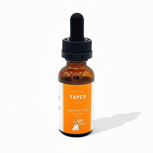 Tayco Farms Spencer's Elixir CBD pet tincture 750mg bottle