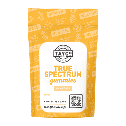 Tayco Farms True Spectrum gummies six piece pouch