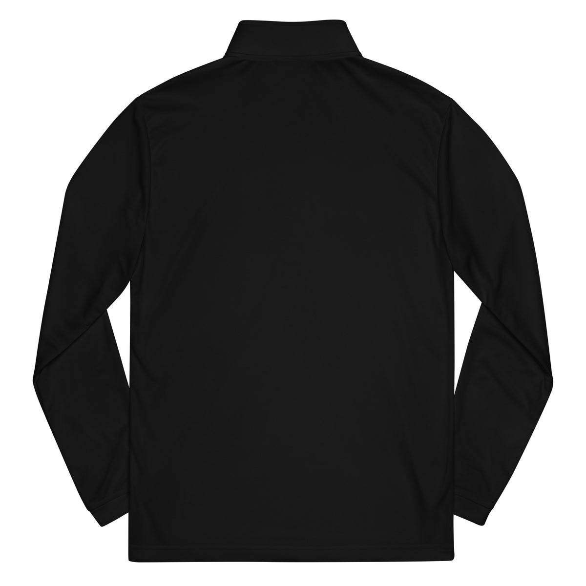 Back view of a black Tayco Farms Adidas quarter-zip pullover