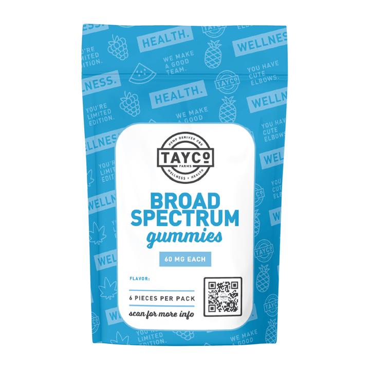 Tayco Farms Broad Spectrum gummies six piece pouch