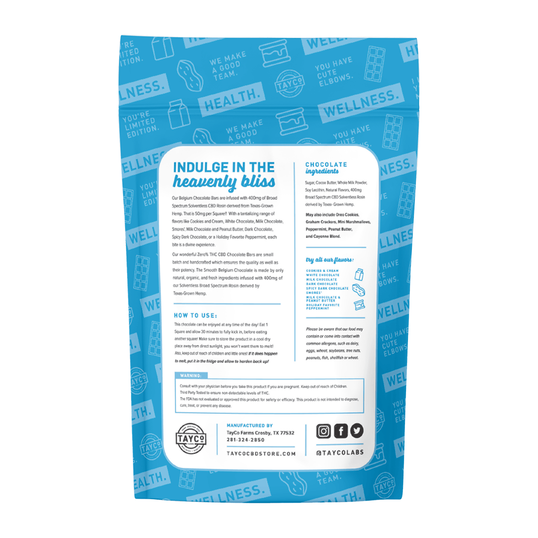 Tayco Farms Broad Spectrum pouch, back label