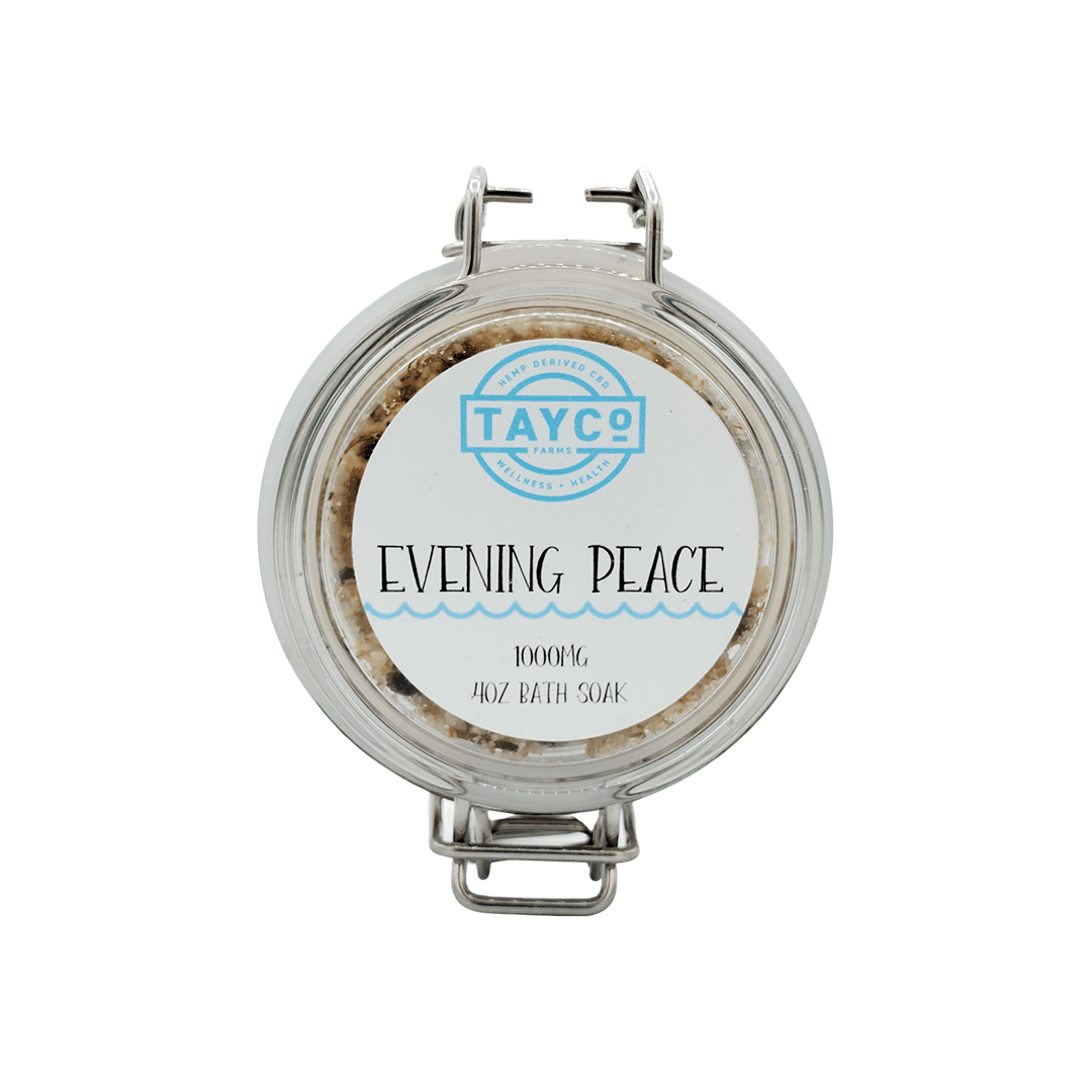 Tayco Farms Evening Peace 1000mg jar, top label
