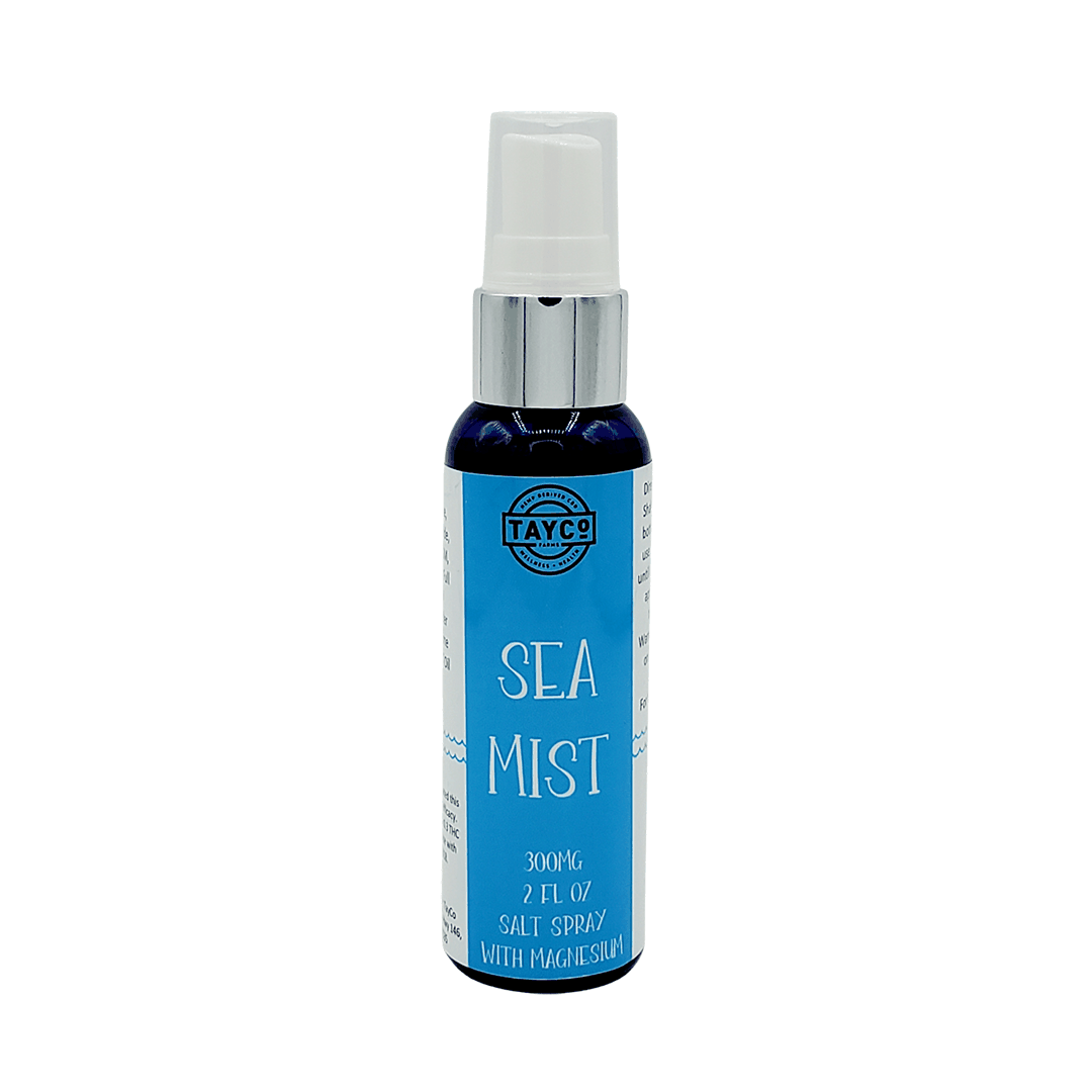 Tayco Farms Sea Mist 300mg blue spray bottle