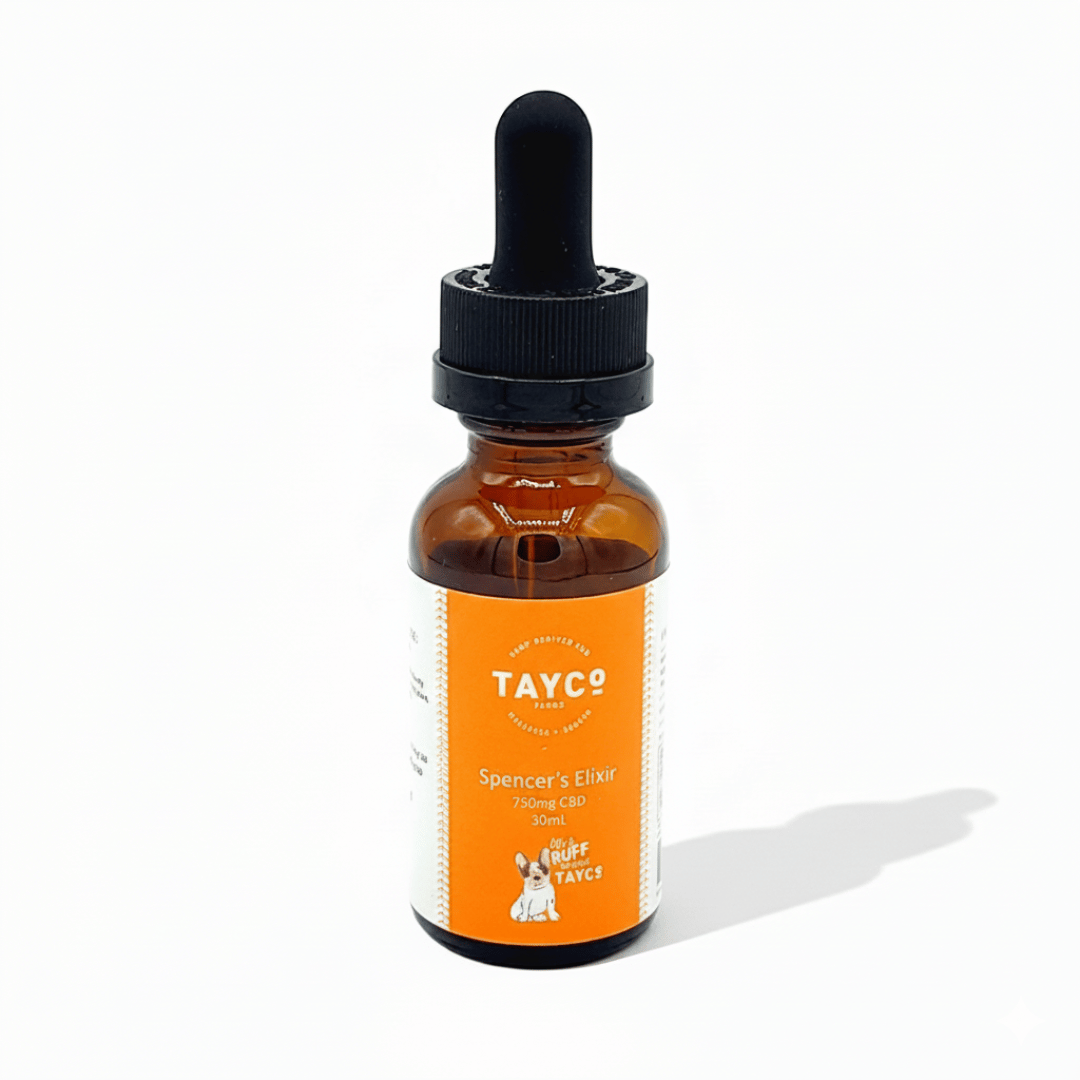 Tayco Farms Spencer's Elixir CBD pet tincture 750mg bottle