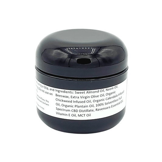 Tayco Farms Spencer's Remedy topical jar, back label