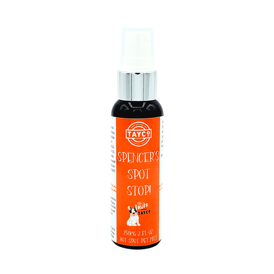 Tayco Farms Spencer's Spot Stop 250mg spray bottle, front label