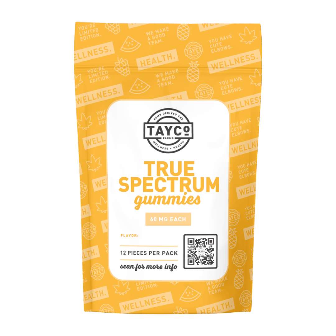 Tayco Farms True Spectrum gummies twelve piece pouch
